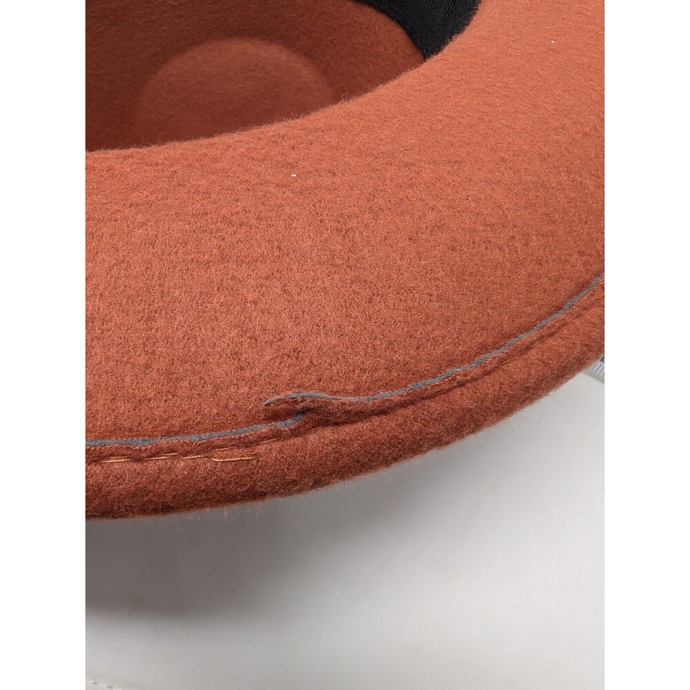 Fedora Hat Wide Brim Artwork Design Woman Figure Rustic Orange OSFM - Picture 9 of 9
